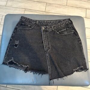 Gianni Bini - distressed denim mini skirt